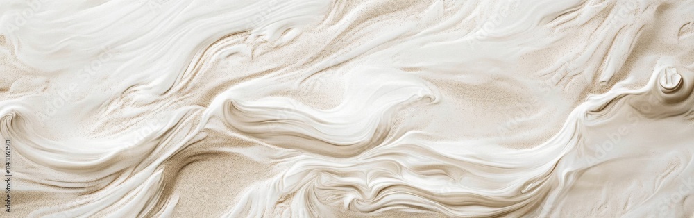Aufkleber Swirling sand patterns on beach capture dynamic textures and serene atmosphere at low tide