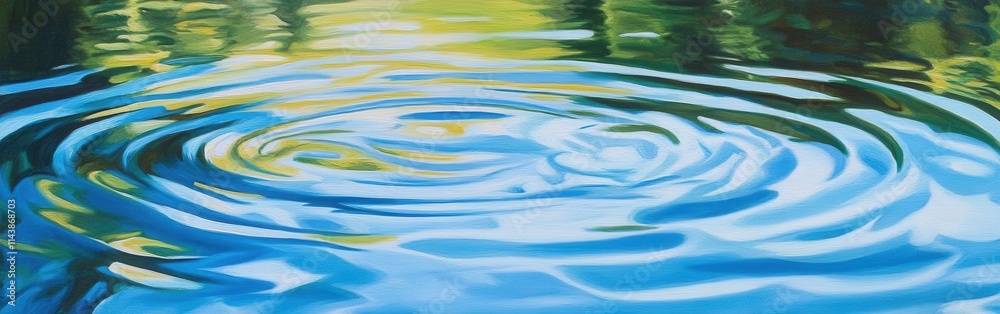 Poster close-up of ripples on water reflecting light during a gentle breeze in a serene natural setting