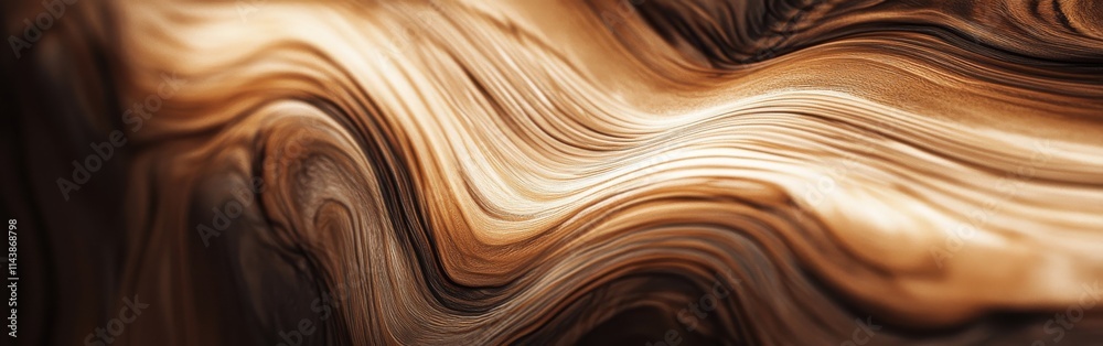 Poster Close-up view of polished wood grain showcasing smooth texture and intricate patterns