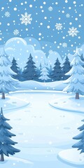 Fototapeta premium Winter wonderland scene snowy forest digital art tranquil nature wide angle serene landscape for holiday spirit