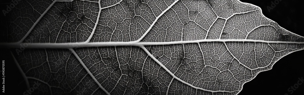 Poster close-up view of a leaf showcasing detailed vein structure and texture in natural sunlight
