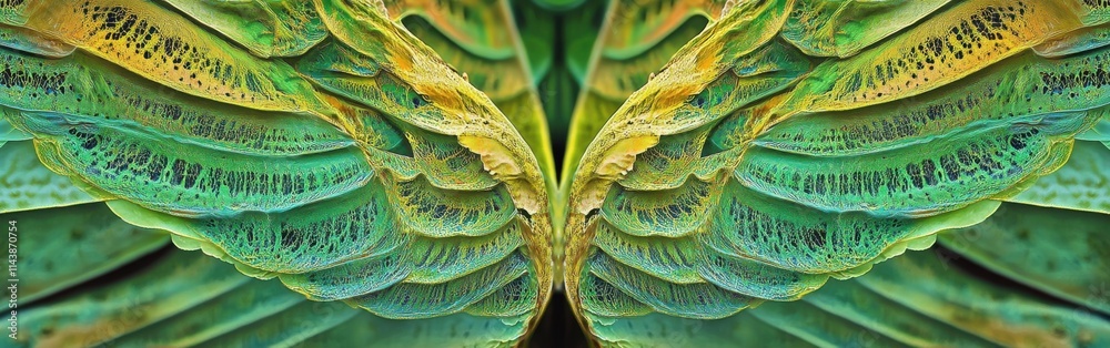 Poster Close-up view of a fern leaf highlights intricate fractal patterns in natural design