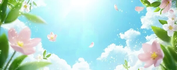 Blooming flowers under a bright sky nature scene vibrant environment sunny day serene viewpoint