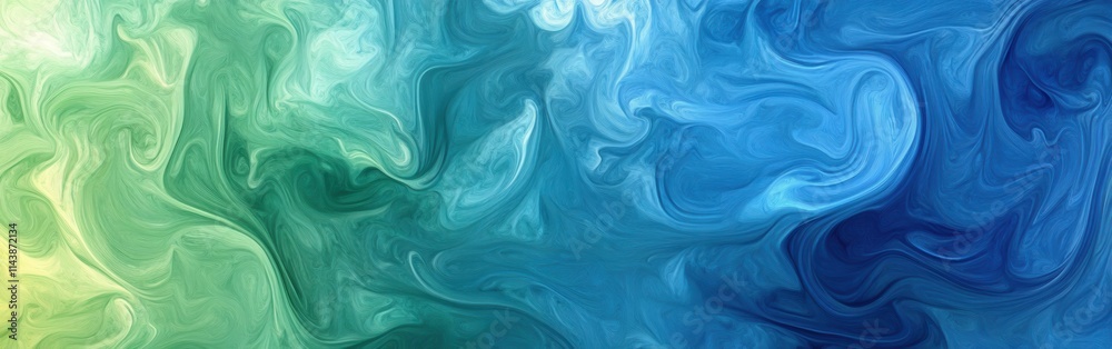 Poster Swirling blue abstract watercolor textures create a serene and dynamic visual experience with fluid shapes and soft gradients