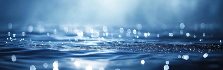 Elegant abstract wallpaper featuring tiny water sparkles in a tranquil blue environment
