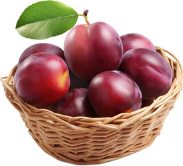 Fototapeta premium Succulent Plum Fruit Illustration - Isolated PNG for Commercial Use