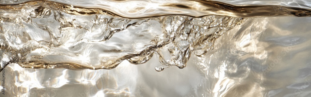 Poster Sunlight reflecting on ocean waves creates an ethereal shimmering effect on the water surface during a tranquil afternoon