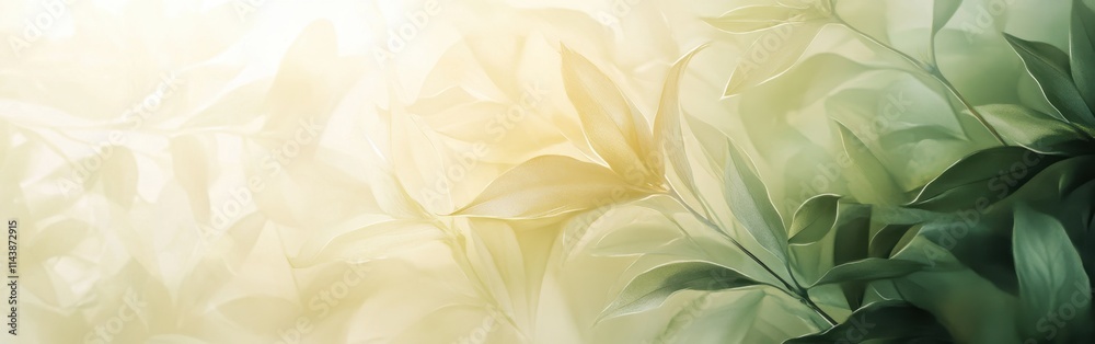 Aufkleber abstract representation of light filtering through leaves in a serene natural environment
