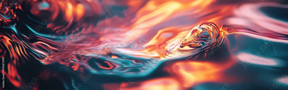 Aufkleber Abstract representation of rippling water with vibrant colors creating a mesmerizing visual experience