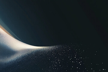 Abstract blue wave design with dark space backdrop and flowing lines,Generated By Ai