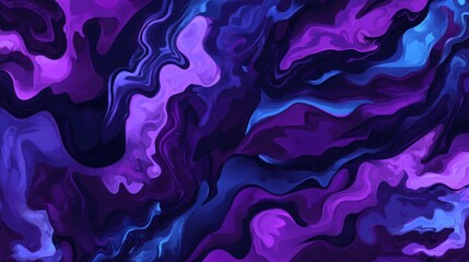Obraz premium Stunning Purple and Blue Abstract Fluid Art. A mesmerizing blend of colors creates an intriguing visual masterpiece.