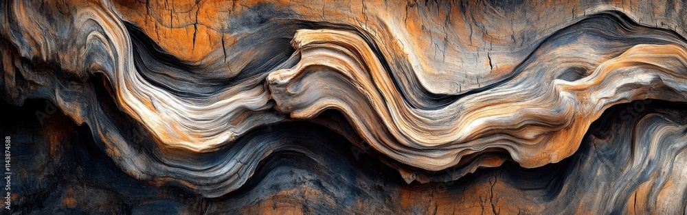 Poster intricate patterns of rough tree bark showcase nature's artistry