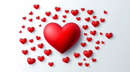Vibrant Red Hearts on a Soft Background Showcasing Love and Affection in a Creative Design for Romantic Themes and Celebratory Occasions