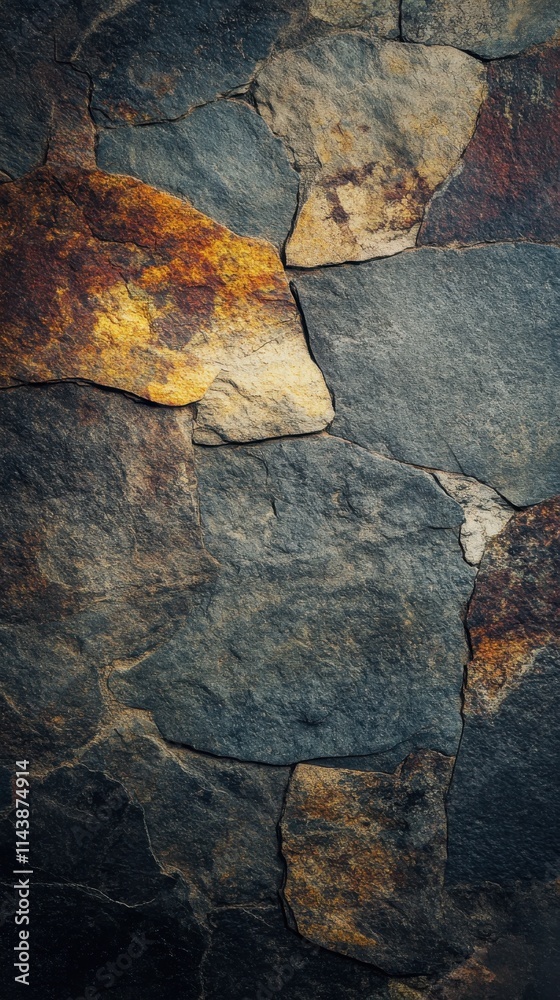 Poster textured slate tiles display earthy tones and natural variations showcasing rustic charm and eleganc