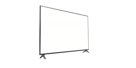 Modern TV screen on transparent background. Cut out png