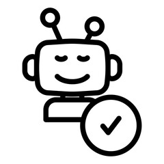 Robot with Checkmark Icon