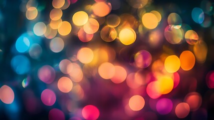 Fototapeta premium Colorful and Vibrant Bokeh Background with Soft Focus, Creating a Dreamy Atmosphere for Creative Projects, Celebrations, and Modern Designs