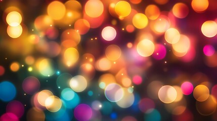 Fototapeta premium Colorful and Vibrant Bokeh Background with Blurred Lights Ideal for Celebrations, Events, and Creative Projects in Various Designs and Themes