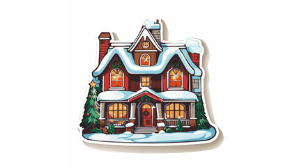 A house with Christmas decorations