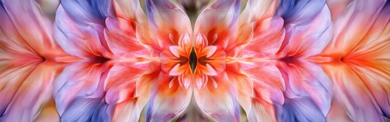 Obraz premium Vibrant kaleidoscope of flower petals showcasing a blend of colors in nature's intricate design