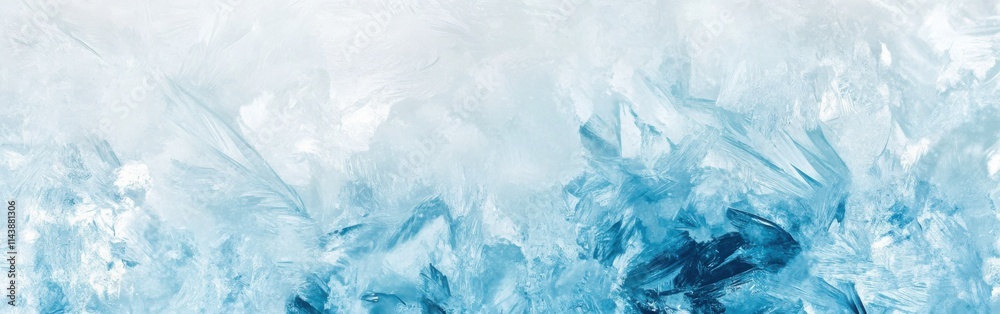 Leinwandbilder intricate abstract ice patterns showcase a mesmerizing blend of blue and white hues in a high-resolu