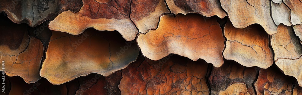 Poster captivating close-up of bark patterns showcasing natural textures and colors in a forest setting