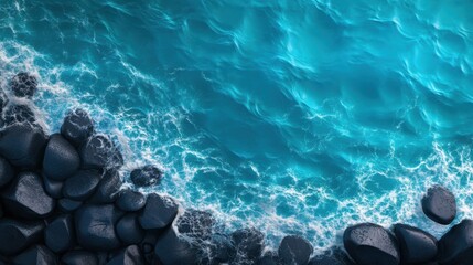 A stunning coastal view showcasing vibrant turquoise waters, lush green landscapes, and a clear blue sky, ideal for nature lovers and travelers.