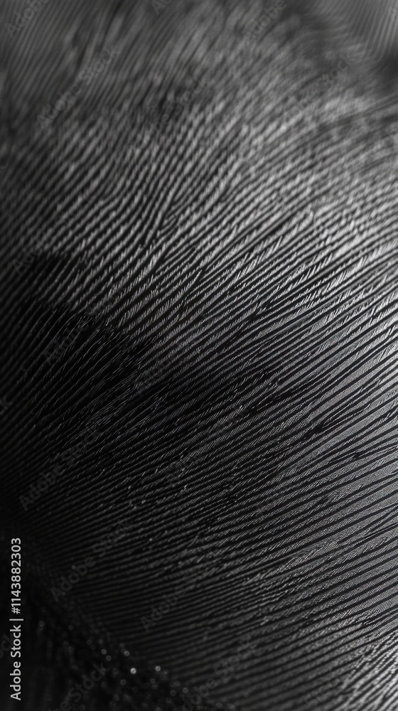 Poster extreme close-up view of a feather highlighting its intricate details and textures under natural lig