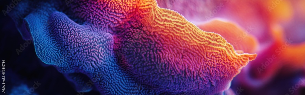 Poster Vibrant coral texture showcasing intricate patterns and colors in an underwater setting