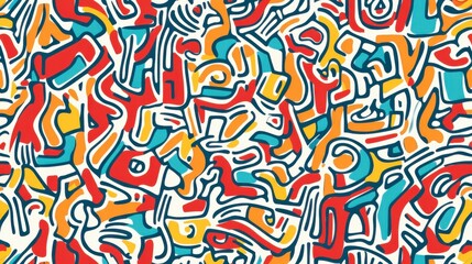 Colorful Abstract Pattern Design with Intricate Lines and Shapes