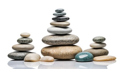 Serene Stacked Stones: A Peaceful Composition of Balanced Rocks