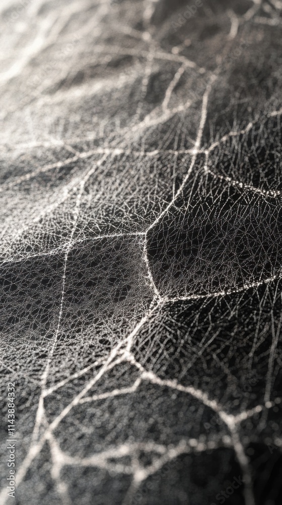 Poster intricate details of spider silk showcasing natural patterns in a close-up view