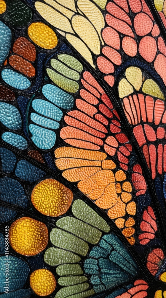 Aufkleber close-up view of intricate textures and vibrant colors in a detailed pattern from nature’s delicate 