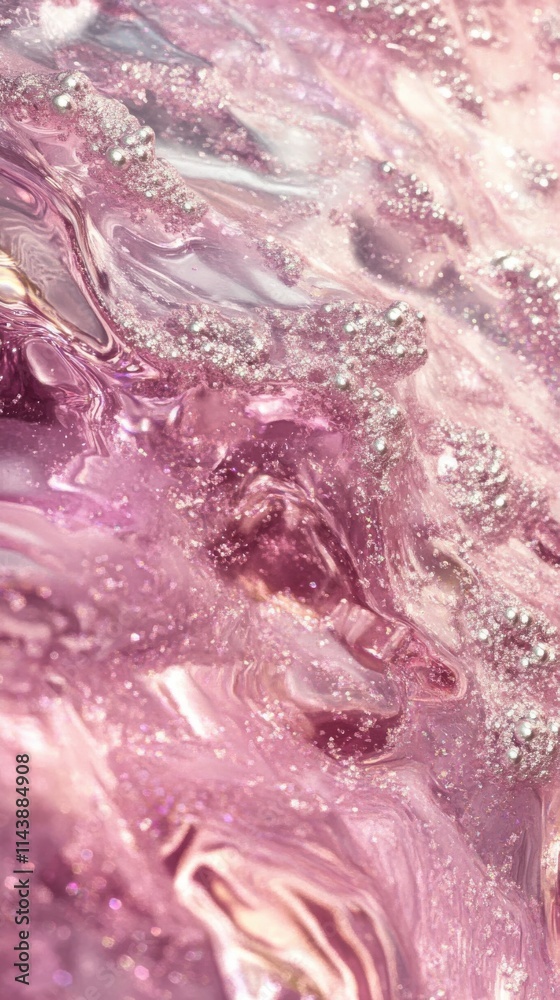 Aufkleber shimmering reflections of pink and silver hues create an abstract display of texture and light