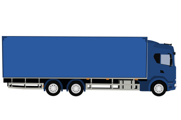 Blue shipping truck , cargo truck vecor illustration