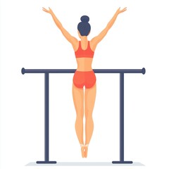 Obraz premium Young Gymnast Performing A Stunning Routine On The Horizontal Bar Showcasing Strength And Flexibility In A Bright And Colorful Gym Environment