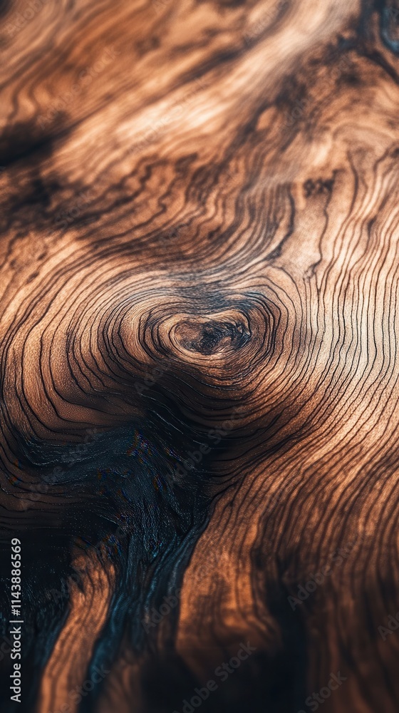 Aufkleber beautiful close-up showcasing polished wood grain texture with intricate design patterns