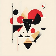 Minimalist New Year's Eve poster with geometric shapes.