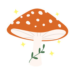 Magical mushroom vector illustration