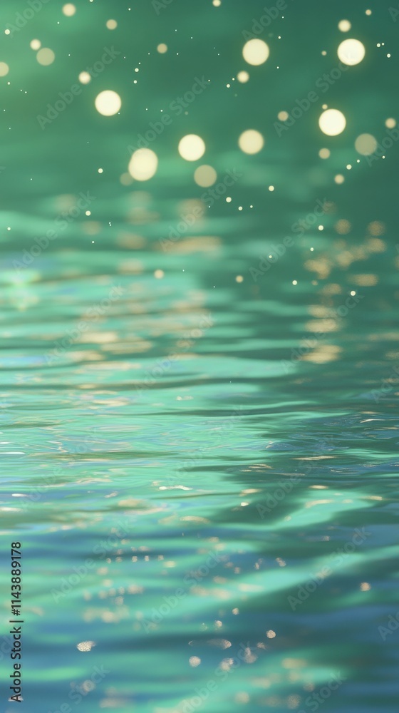 Aufkleber light sparkles dancing on tranquil water surface during a sunny day at a serene lakeside