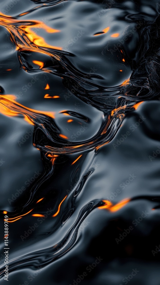Aufkleber Abstract composition showing rippling water with golden reflections at dusk