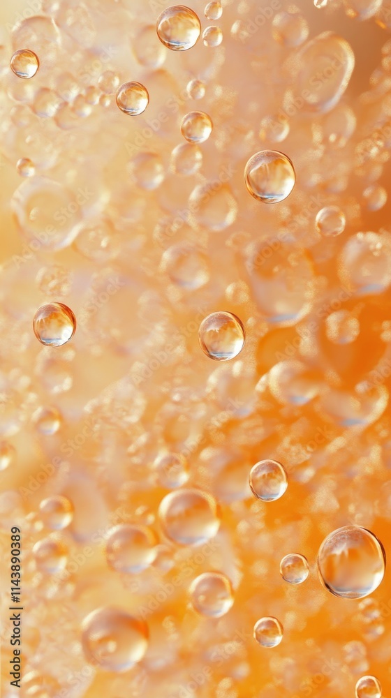 Aufkleber Abstract display of small water droplets on a vibrant background creating a mesmerizing visual effect