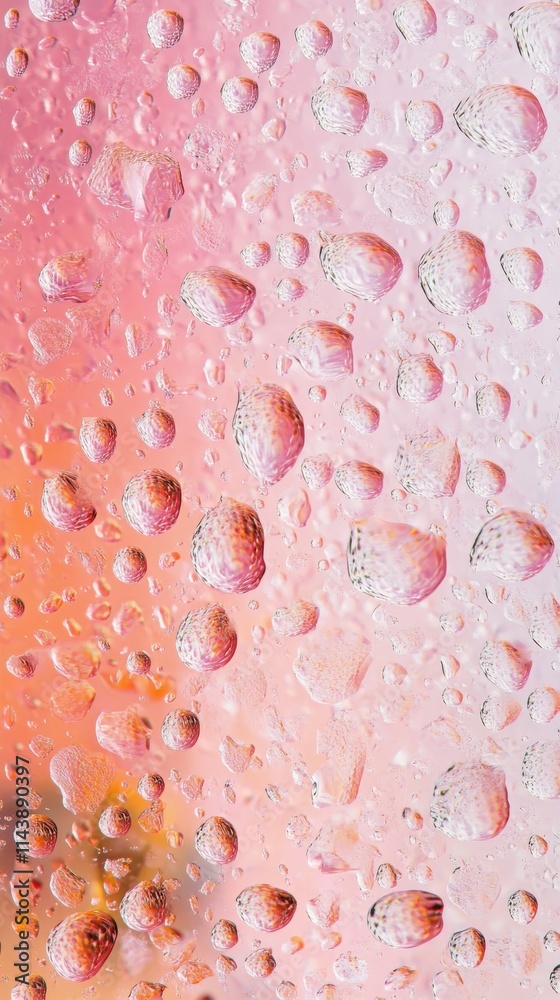 Leinwandbilder abstract pattern of small water droplets on a colorful background creates a delicate visual experien