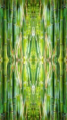 Fototapeta premium Abstract view exploring the textures and colors of bamboo stalks under natural light in a tranquil setting