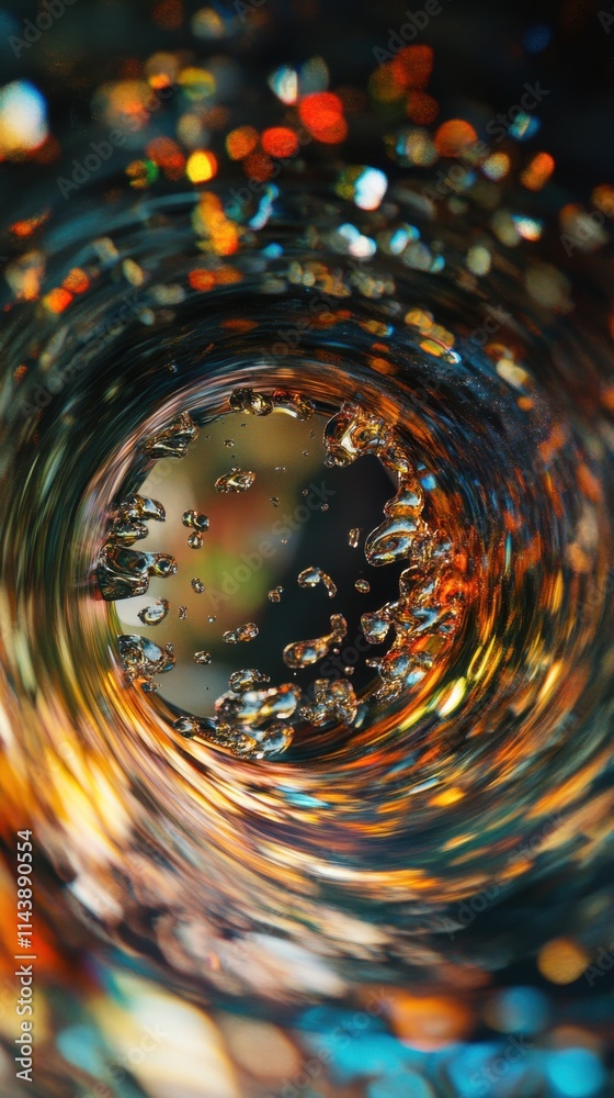 Poster Swirling patterns of oil and water create captivating abstract art in vibrant colors and dynamic movements