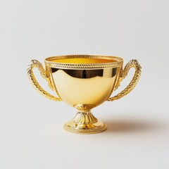 Gold trophy cup isolated on white background