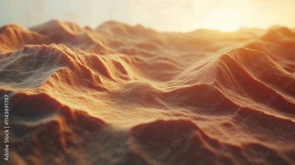 Aufkleber textured sand dunes bathed in soft light during the golden hour at a serene desert location