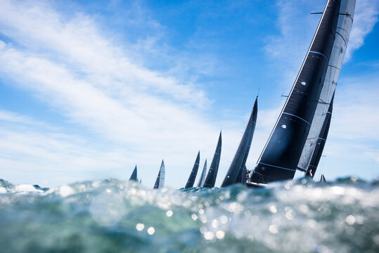 Boats sailing in the Block Island Race Week regatta