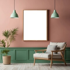 Modern Living Room Decor Featuring A Blank Canvas