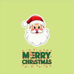 Christmas Santa Claus faces and full body vector illustration.